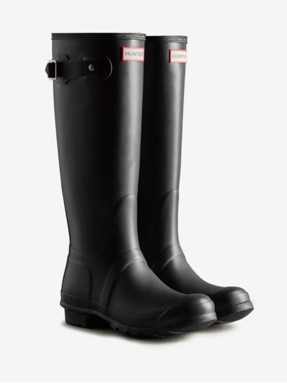 Hunter Original Tall Black Rain Boots Size 8 + 'THE SOCKS!